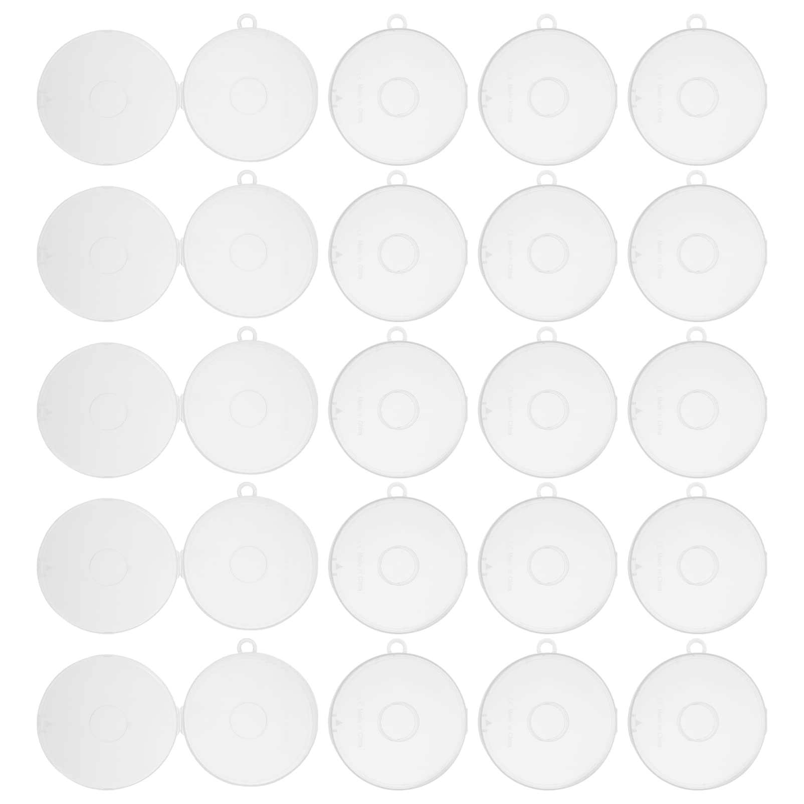 FOMIYES 20-Piece Clear Plastic Storage Bins - Round Coin Holder Organizer Box for Jewelry, Small Items & Desk Organization | Perfect for Korean Candy, Office Supplies & Craft Storage