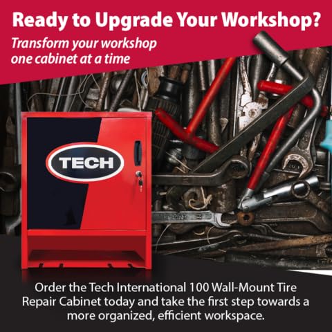 Wall-Mount Tire Repair Cabinet - Heavy Duty Storage Organizer for Tire Repair Tools, Materials & Chemicals | Perfect for Auto Shops, Garages & Mobile Tire Service Vehicles