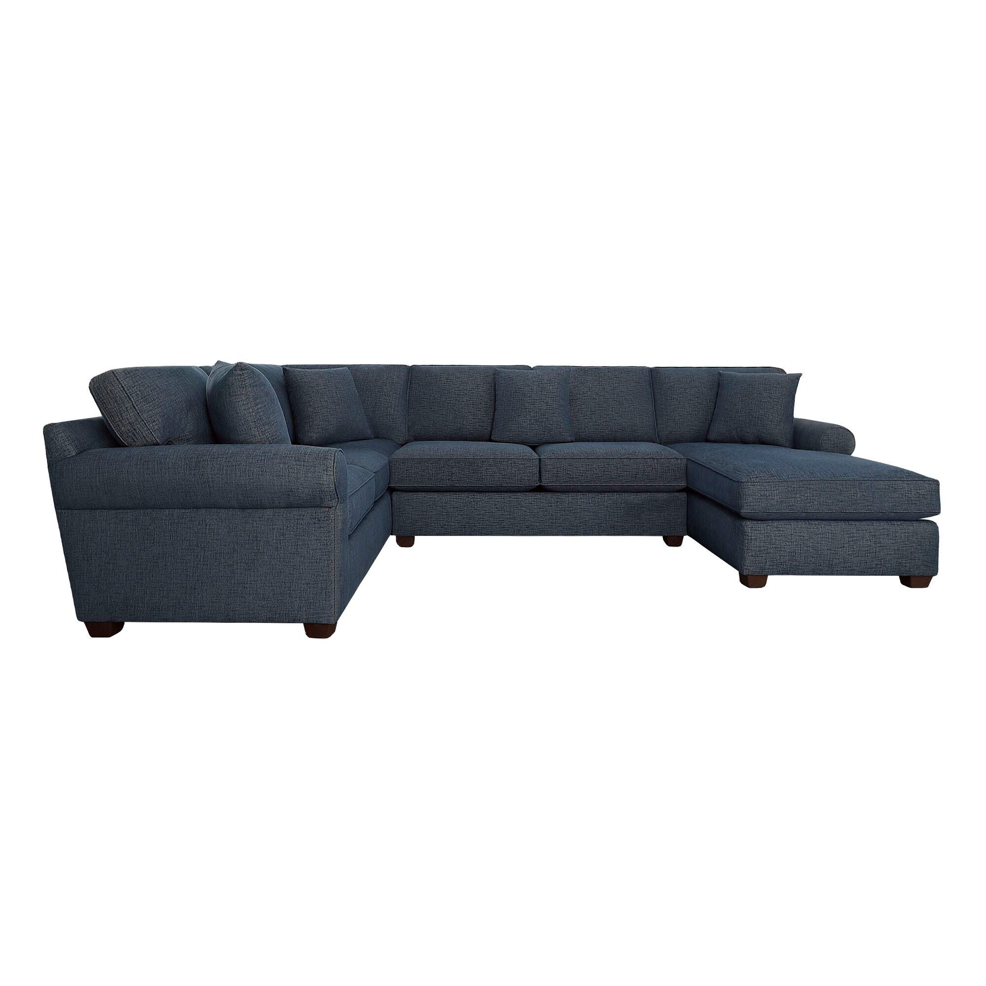 3-Piece Right Chaise Sectional Sofa Set with Connectors - Modern Living Room Furniture for Home Theater & Family Gatherings