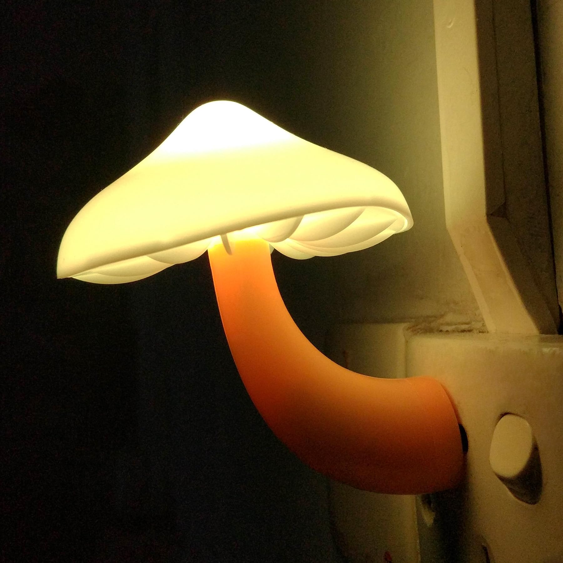 AUSAYE 2 Pack LED Night Light Plug-in Wall Lamp - Energy Saving Mushroom Night Lights for Bedroom, Bathroom, Hallway, Kitchen - Warm White Sensor Light for Kids & Adults - Perfect for Nighttime Safety and Convenience