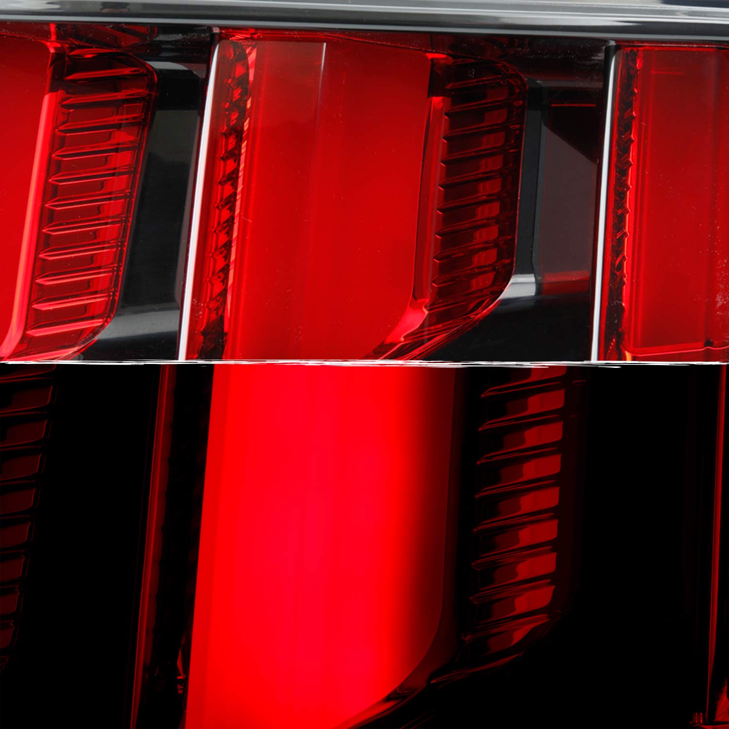 AKKON LED Tail Lights for 2010-2012 Ford Mustang - Black Housing with Red Tube & Sequential Turn Signals (Pair) | Perfect for Night Driving & Car Customization