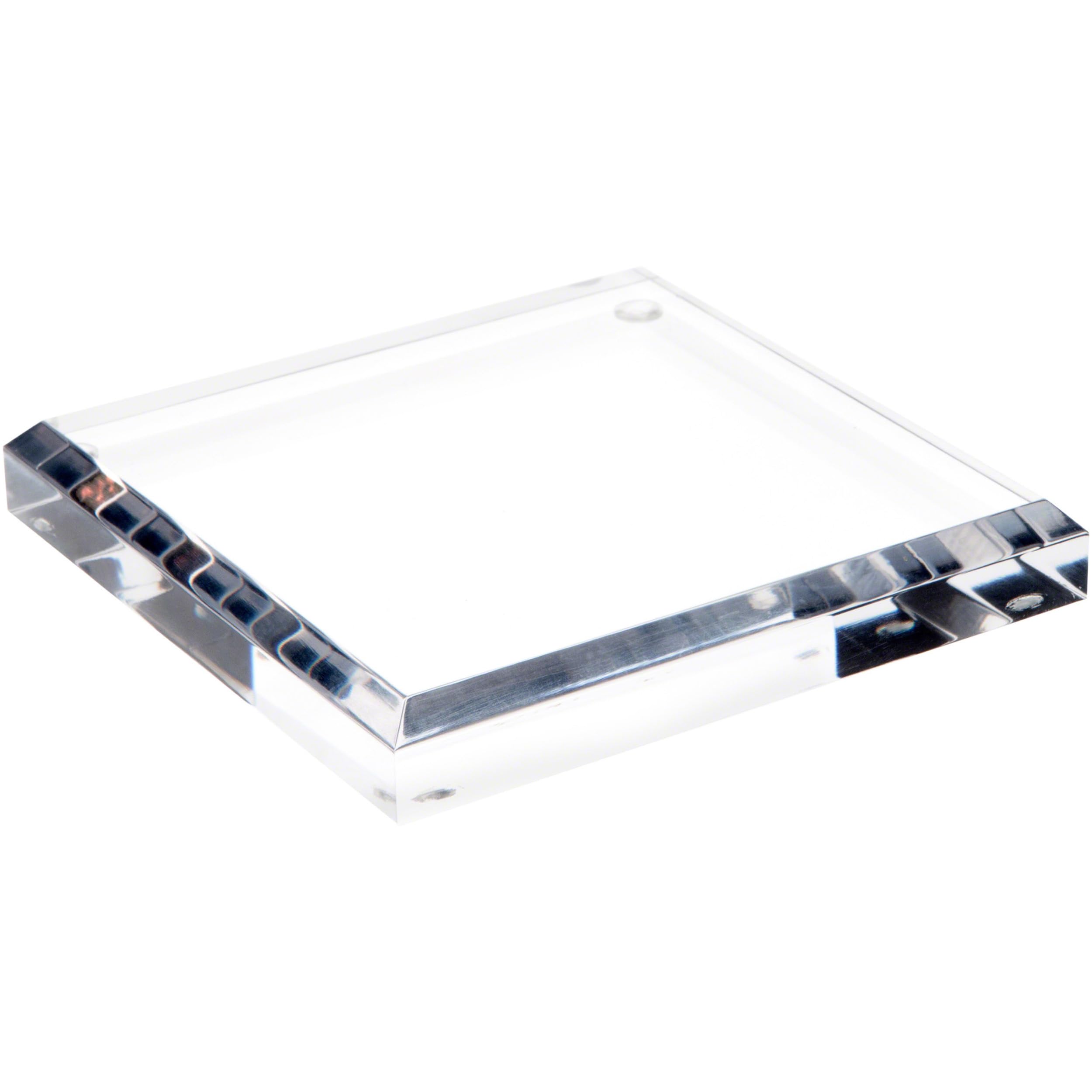 5x5 Inch Clear Acrylic Square Beveled Display Stand - Pack of 12 | Perfect for Jewelry, Collectibles & Retail Product Showcase