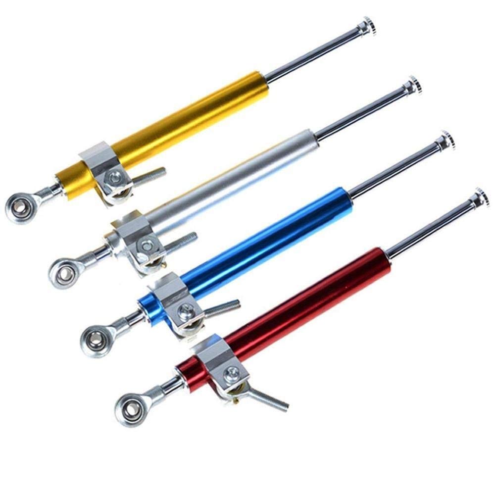 Universal 330MM Aluminum Alloy Motorcycle Steering Damper - Shock Absorber & Fork Stabilizer for Enhanced Suspension Control (Red) | Perfect for Off-Road, Racing & Adventure Riding