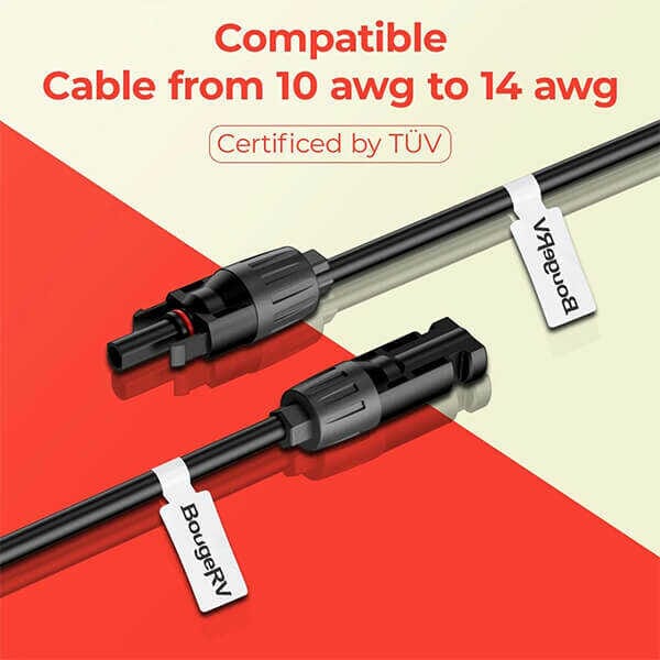 BougeRV Solar Y Branch Connector 1 to 3 (M/FFF & F/MMM) - Solar Panel Parallel & Series Wiring Kit for RV, Boat, Off-Grid Power Systems