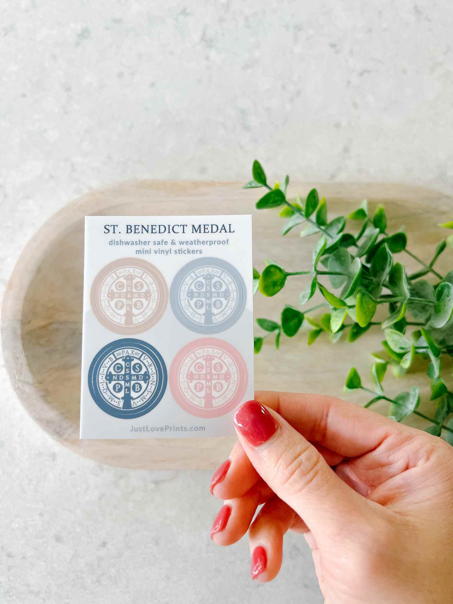 St. Benedict Medal Sticker Set - Religious Catholic Protection Decals for Cars, Windows & Notebooks - Ideal for Home Blessing, Spiritual Defense & Faith-Based Decor