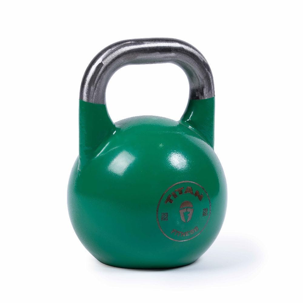 Titan Fitness Competition Kettlebell - Single Piece Cast Iron, KG Markings for Weightlifting, Strength Training & Full Body Workout | Perfect for Home Gym, CrossFit & Functional Fitness Training