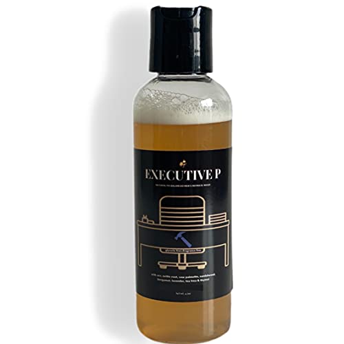EXECUTIVE P Men's All Natural Intimate Wash - pH Balanced, Glycerin & Fragrance Free, Vegan Formula for Odor Elimination & Moisturizing | Daily Use for Sensitive Skin | Ideal for Post-Workout, Travel & Gentle Cleansing