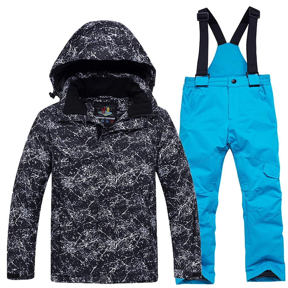 Waterproof Windproof Insulated Ski Jacket for Boys & Girls - Fleece-Lined Hooded Winter Snow Suit for Skiing, Snowboarding & Outdoor Activities