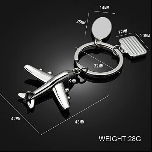 Metal Airplane Model Keychain - Luggage Tag & Keyring Pendant for Men and Women - Unique Christmas Birthday Gift Jewelry - Perfect for Travel Enthusiasts and Frequent Flyers