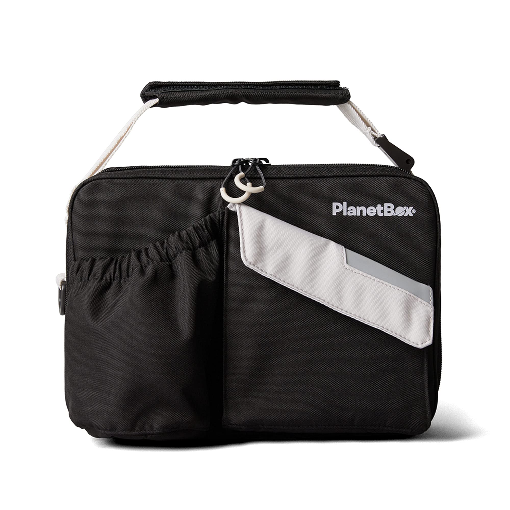 PlanetBox Insulated Lunch Bag - Eco-Friendly, Easy to Clean & Durable Carry Bag with Multiple Pockets for Snacks, Drinks & Utensils | Adjustable Shoulder Strap | Perfect for School, Work & Outdoor Activities (Black Currant)