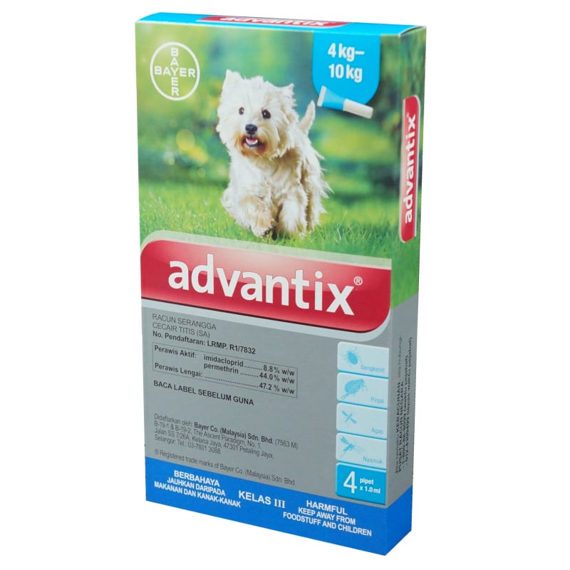 Advantix Flea and Tick Treatment for Medium Dogs (4kg to 10kg) - Vet-Recommended Protection for Outdoor Adventures & Daily Walks