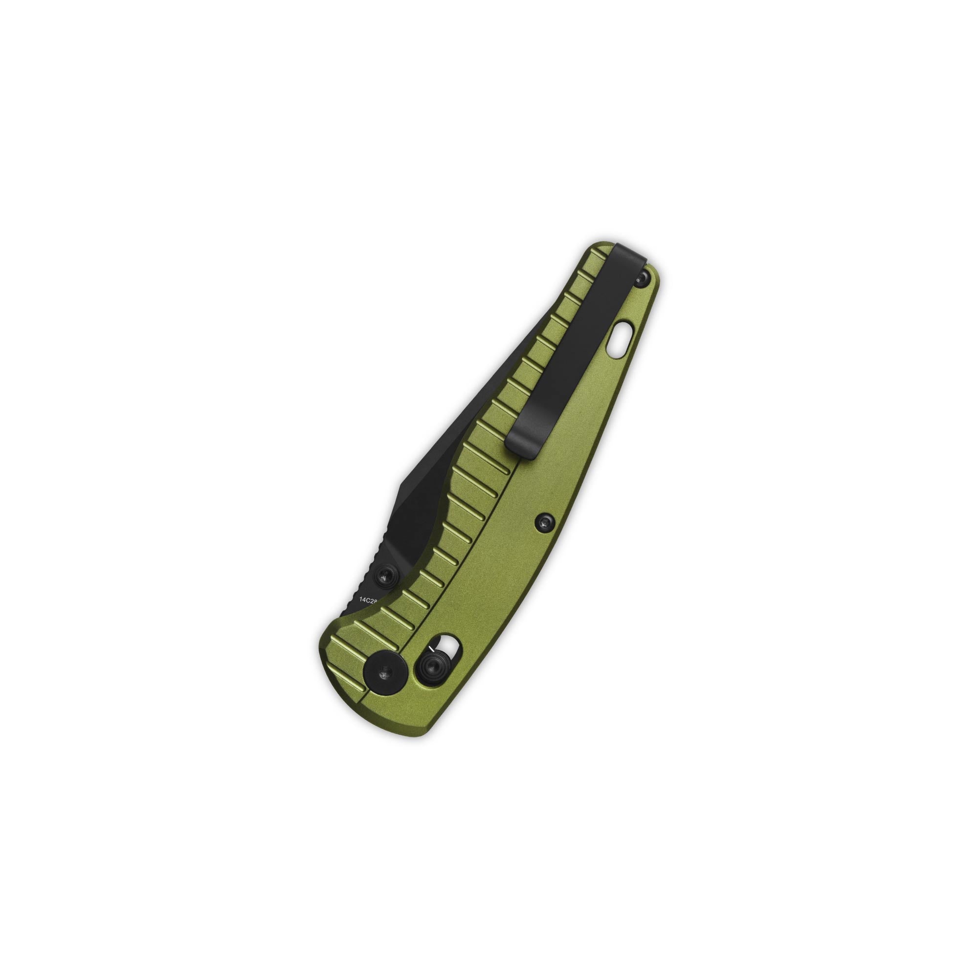 QSP Reptile Glyde Lock Pocket Knife - 14C28N Stainless Steel Blade with OD Green Aluminum Handle - EDC Folding Knife for Camping, Hiking & Outdoor Survival