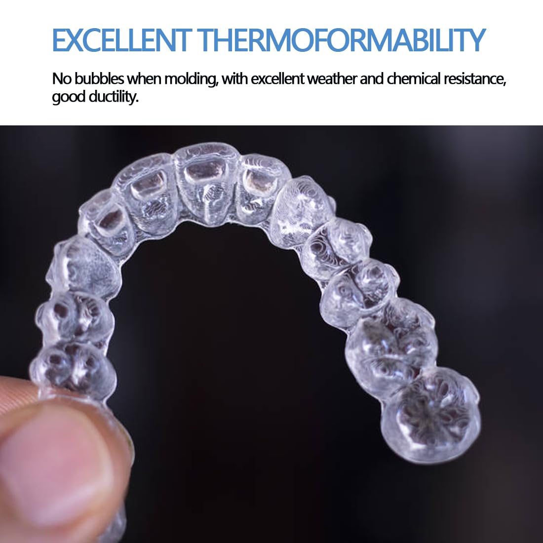 Dental Lab Hard Splint Vacuum Forming Sheet - 2.0MM Thermoforming Material for Vacuum Forming Machine | Perfect for Dental Appliances, Night Guards & Orthodontic Devices