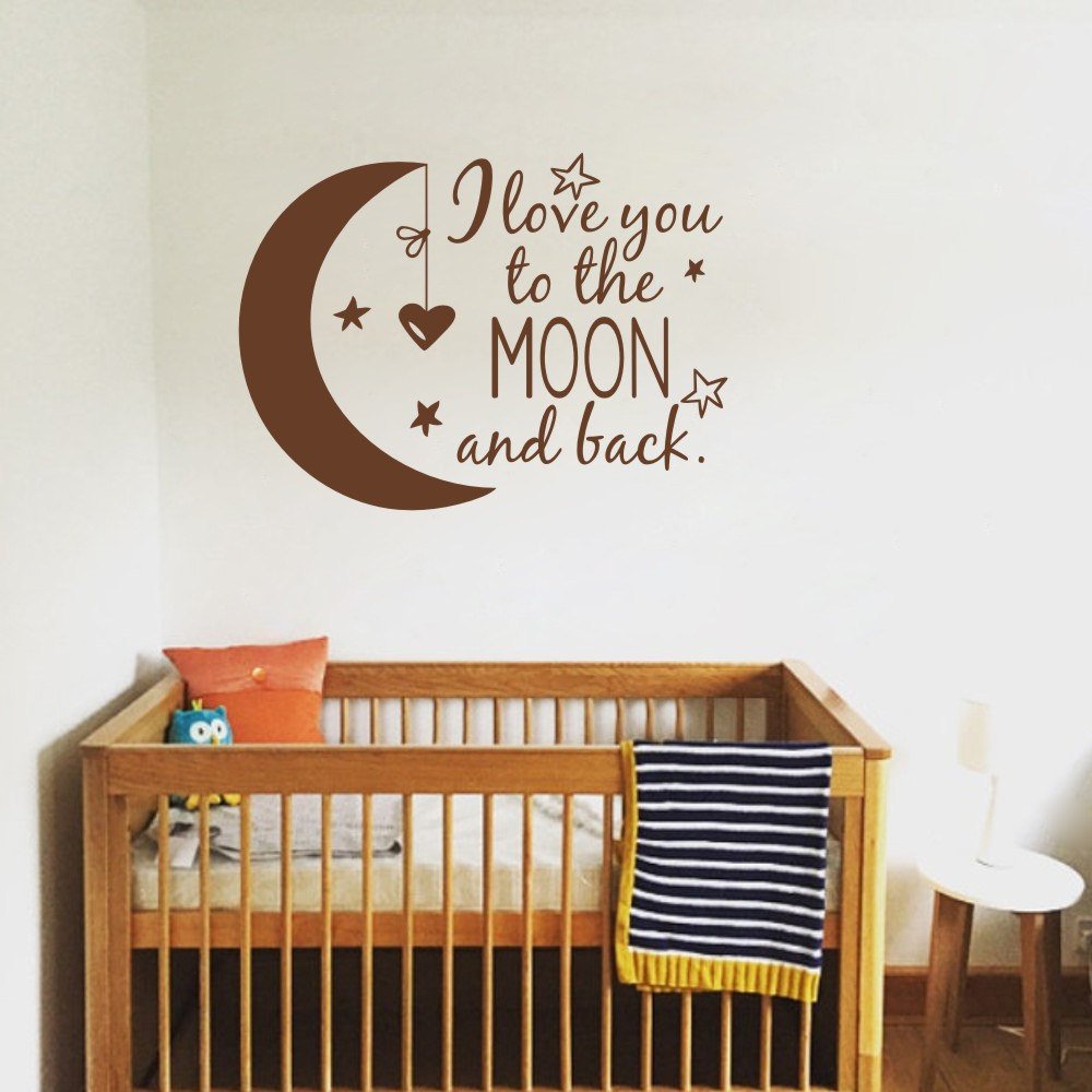 I Love You to The Moon and Back Wall Decal - Custom Nursery & Bedroom Decor - Baby Room & Playroom Wall Art - Perfect for Kids' Spaces & Home Decor
