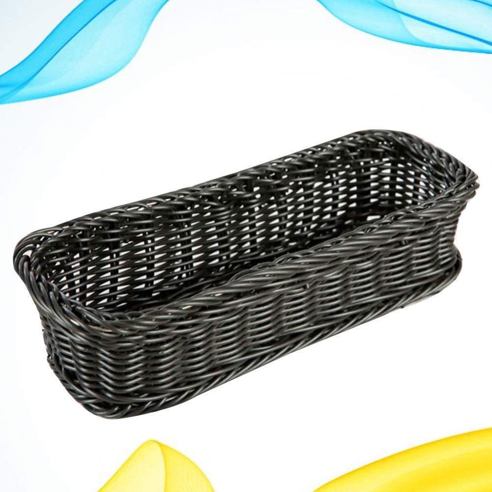 DOITOOL 1-Piece Silverware Organizer - Bamboo Woven Utensil Drawer Holder, Decorative Wicker Tray for Kitchen Storage & Dinnerware Organization | Perfect for Countertop, Pantry, and Dining Table Decor