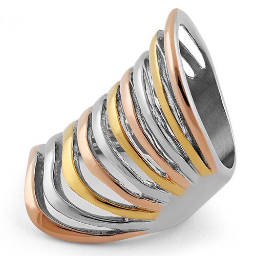 Trendy Stainless Steel Wave Ring for Women - Multi Color Stackable Boho Jewelry - Perfect for Everyday Wear, Beach Outfits & Layering