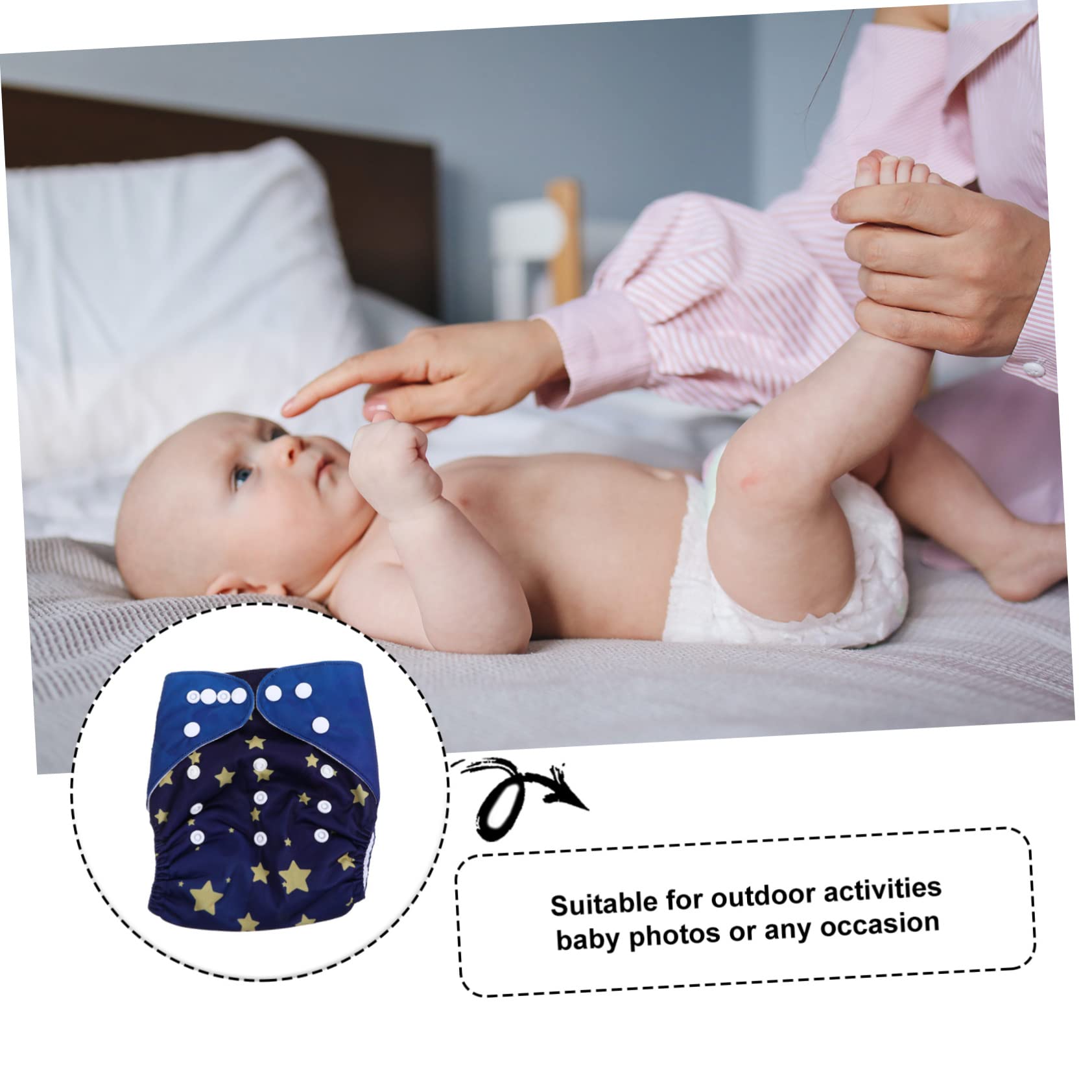 UPKOCH 3 Pack Reusable Baby Cloth Diapers - Waterproof Washable Training Pants for Newborns & Toddlers | Eco-Friendly Nappies for Potty Learning & Overnight Protection