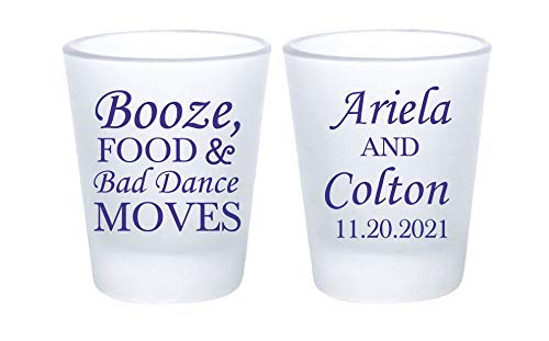 Funny Wedding Shot Glasses - Personalized Frosted Party Favors for Guests in Bulk - Perfect for Weddings, Bachelorette Parties & Celebrations