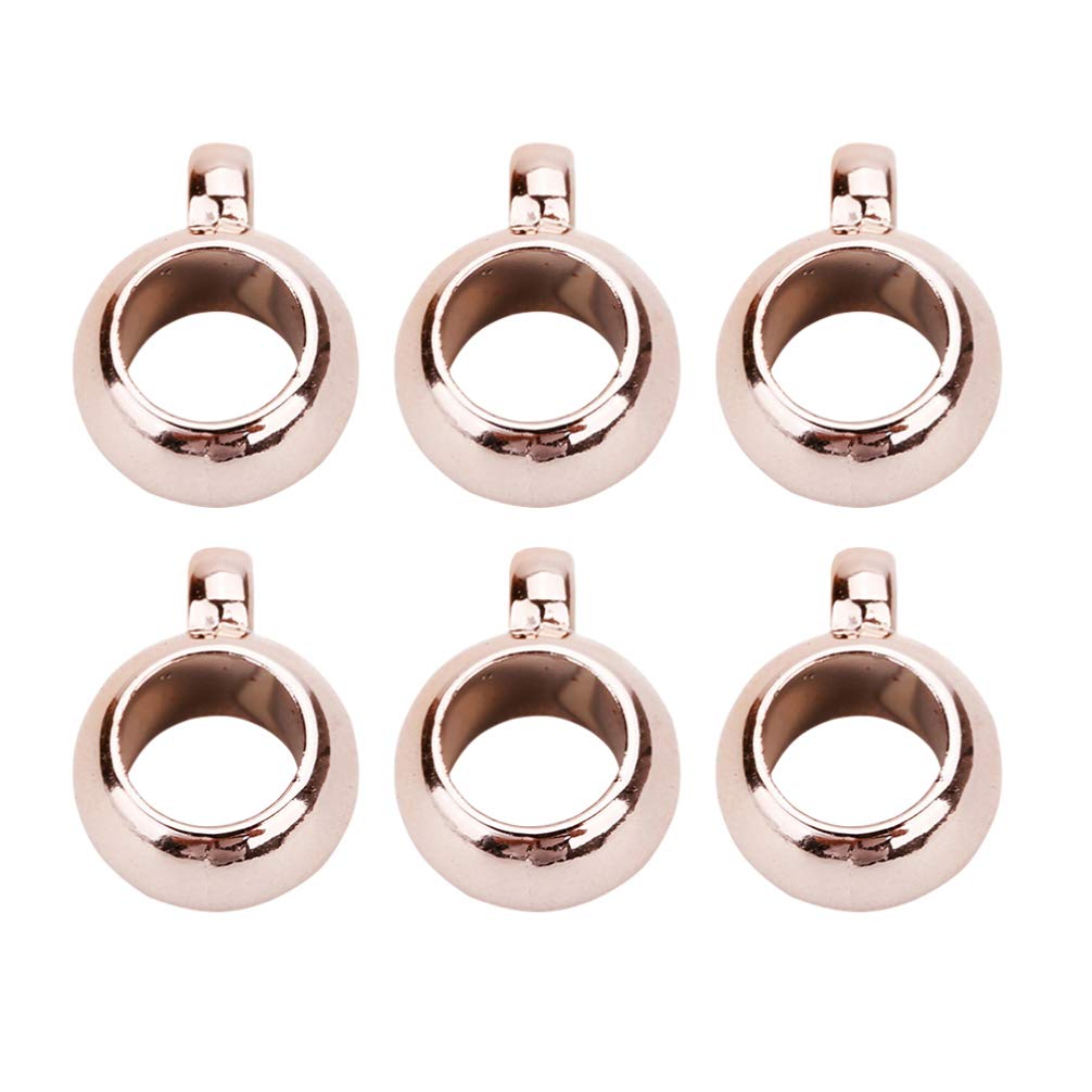 Rose Gold DIY Jewelry Spacer Beads - 6mm & 10mm Big Hole Pendant Charms for Necklace Making - 100pcs Bail Tube Beads for DIY Crafting - Perfect for Jewelry Design, Bracelets & Earrings Accessories
