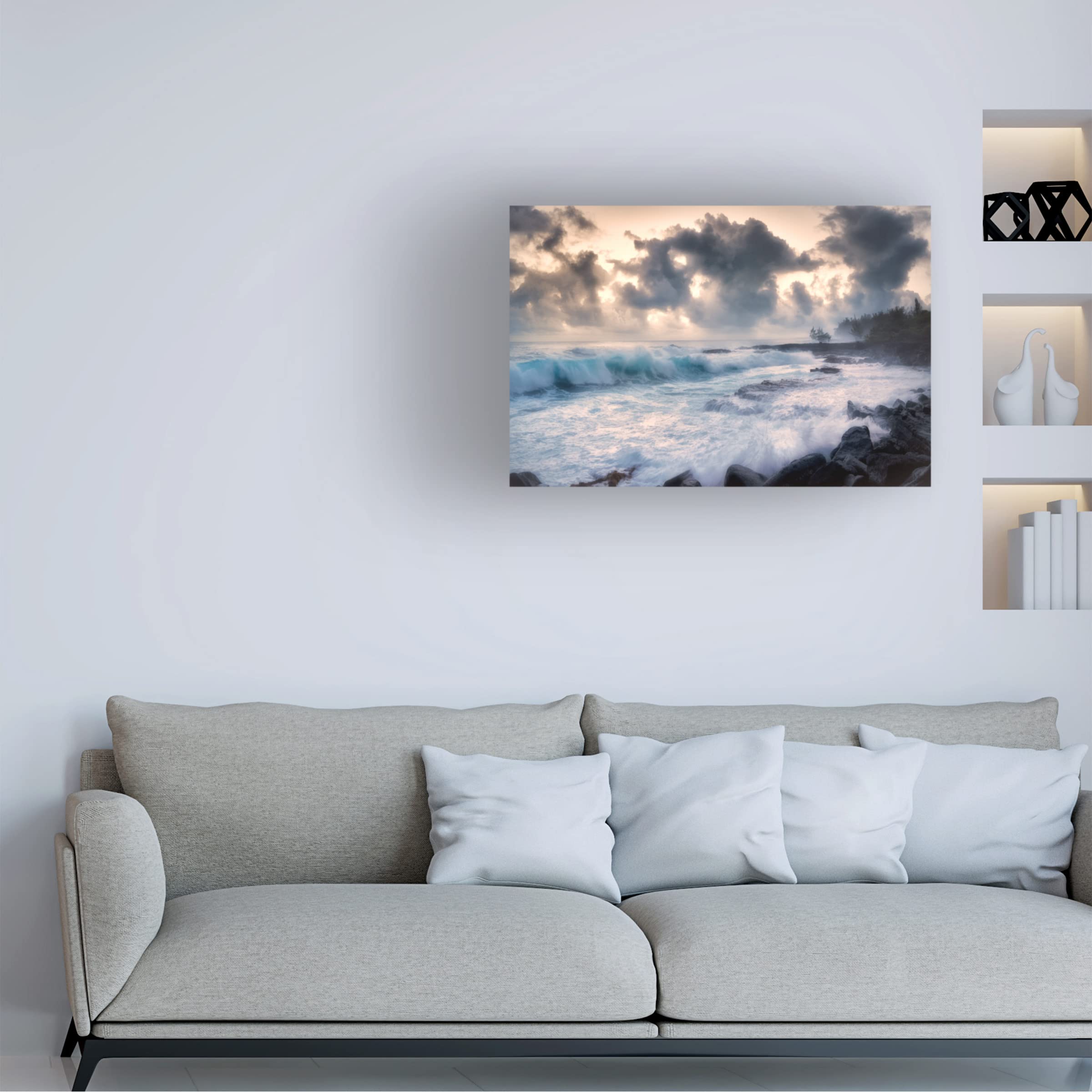 Dennis Frates 'Waves 5' Canvas Wall Art Print - Ocean Wave Painting for Beach House Decor, Living Room & Office Wall Art