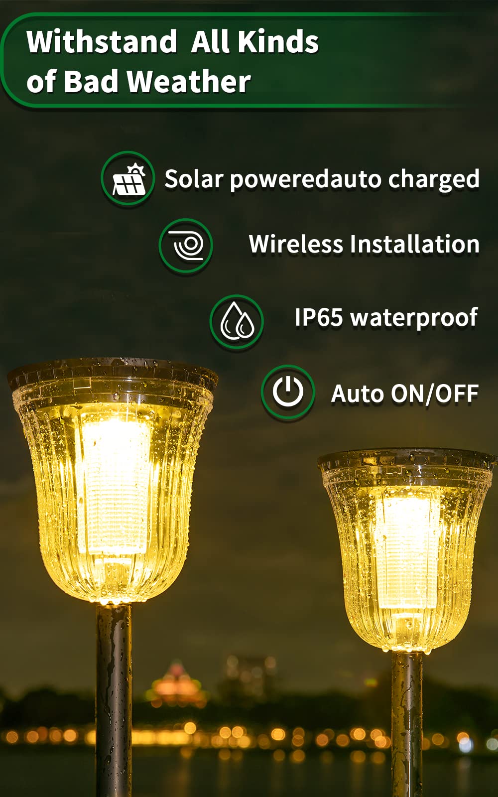 JSOT 4 Pack Solar Pathway Lights Outdoor Waterproof - IP65 Rated Solar Walkway Lights for Garden, Driveway, Sidewalk & Landscape - 2 Brightness Modes (Warm White & Cool White) - Perfect for Evening Outdoor Lighting & Home Decoration