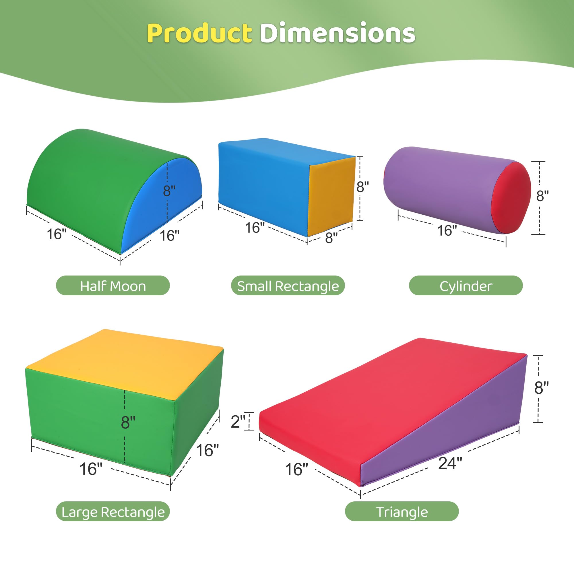 Foam Climbing Blocks for Toddlers 1-3 Years - 5-Piece Indoor Active Play Set for Kids, Safe Climb and Crawl Activity Toys for Home, Preschool & Daycare - Perfect for Developing Motor Skills & Active Playtime