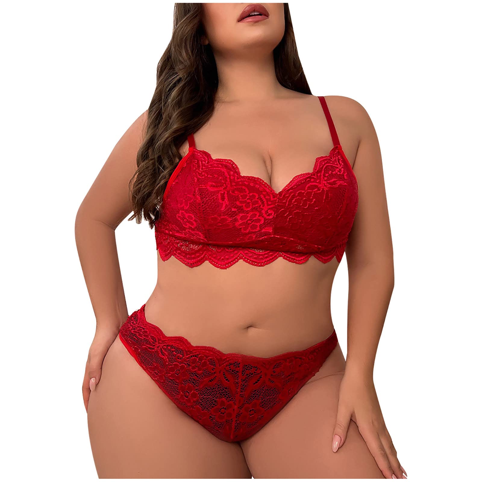 Plus Size Lingerie for Women - Sexy Lace Corset Bodysuit & Babydoll Teddy Pajama Set - Valentine's Day Gift, Romantic Nightwear for Couples - Perfect for Boudoir Photography, Anniversary Surprises and Intimate Moments