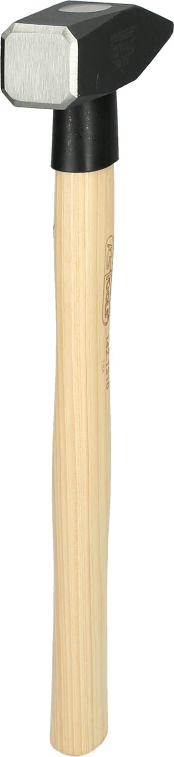 KS Tools 142.1316 Professional Fitters Hammer with Hickory Handle - 600g Heavy Duty for Metalworking, Automotive Repair & Construction Projects