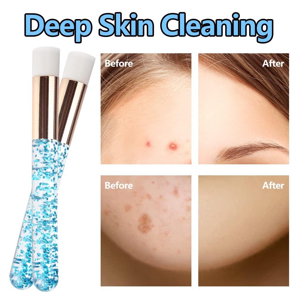 30pcs Crystal Lash Shampoo Brushes - Blue Glitter Eyelash Extension Cleaning Brush Set with Nose Pore Deep Clean Brush for Professional & Home Use | Perfect for Eyelash Extensions, Facial Cleansing & Cosmetic Tools Care