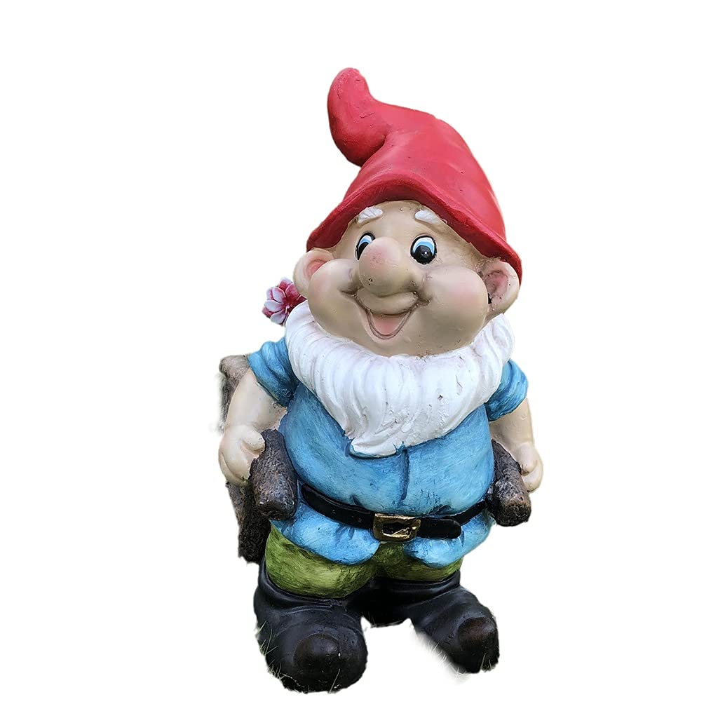 Blue Cartoon Dwarf Garden Sculpture - Outdoor Elf Statue for Garden, Park & Landscape Decoration - Weather-Resistant Yard Ornament for Lawn, Patio & Backyard Decor