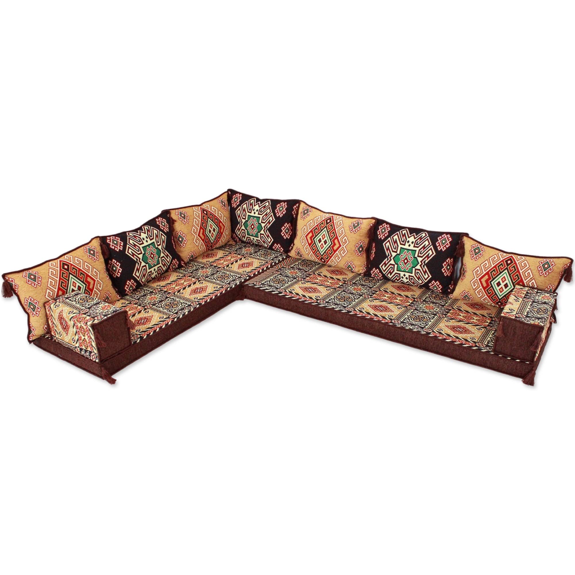 Arabic Living Room Furniture Set - Traditional Majlis Seating & Jalsa Sofa for Home Decor | Perfect for Middle Eastern Style Interiors, Family Gatherings & Cultural Events