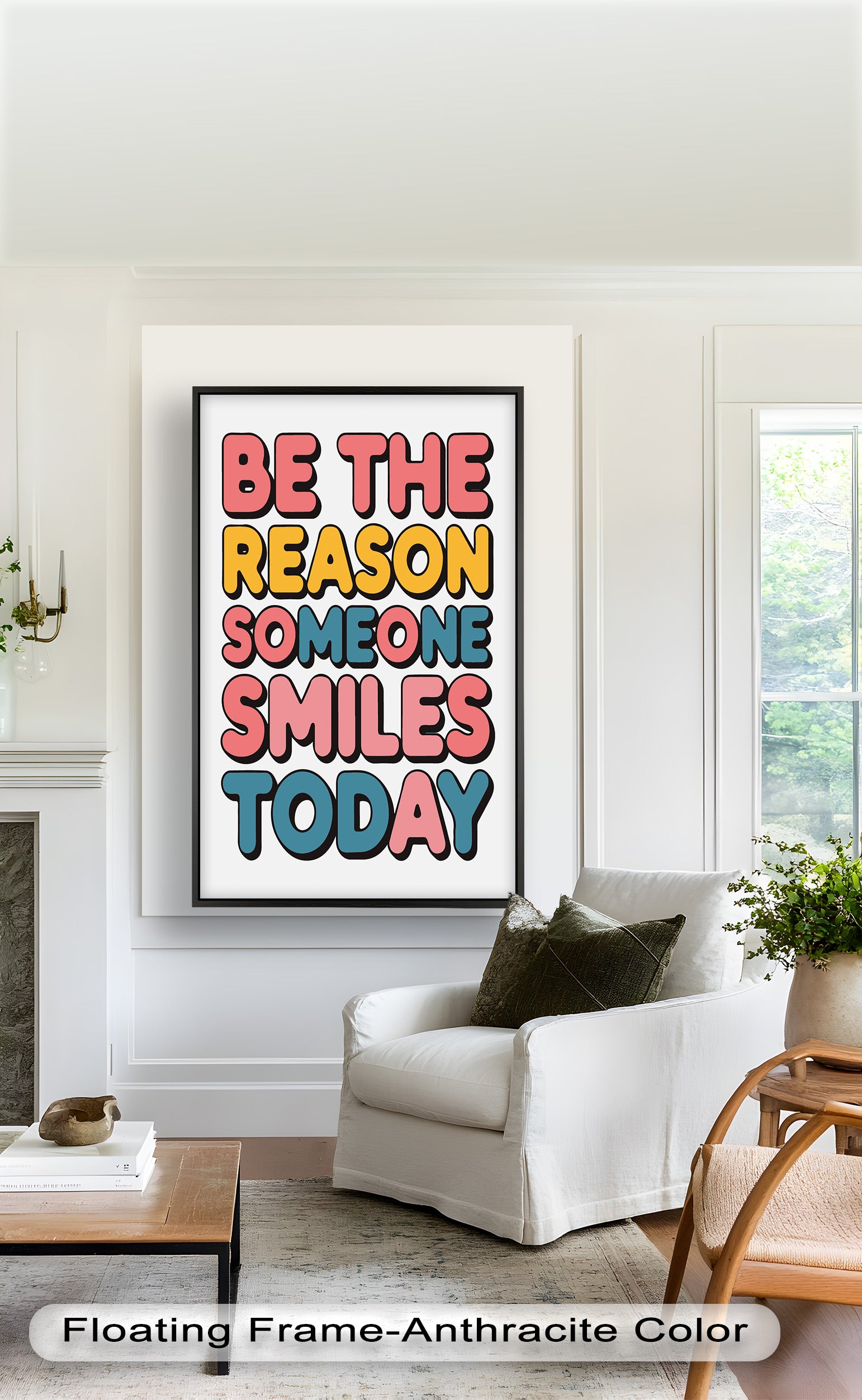 Be the Reason Someone Smiles - Handmade Oil Painting Wall Art for Living Room, Bedroom & Office Decor | Unique Gift Idea for Home & Holidays