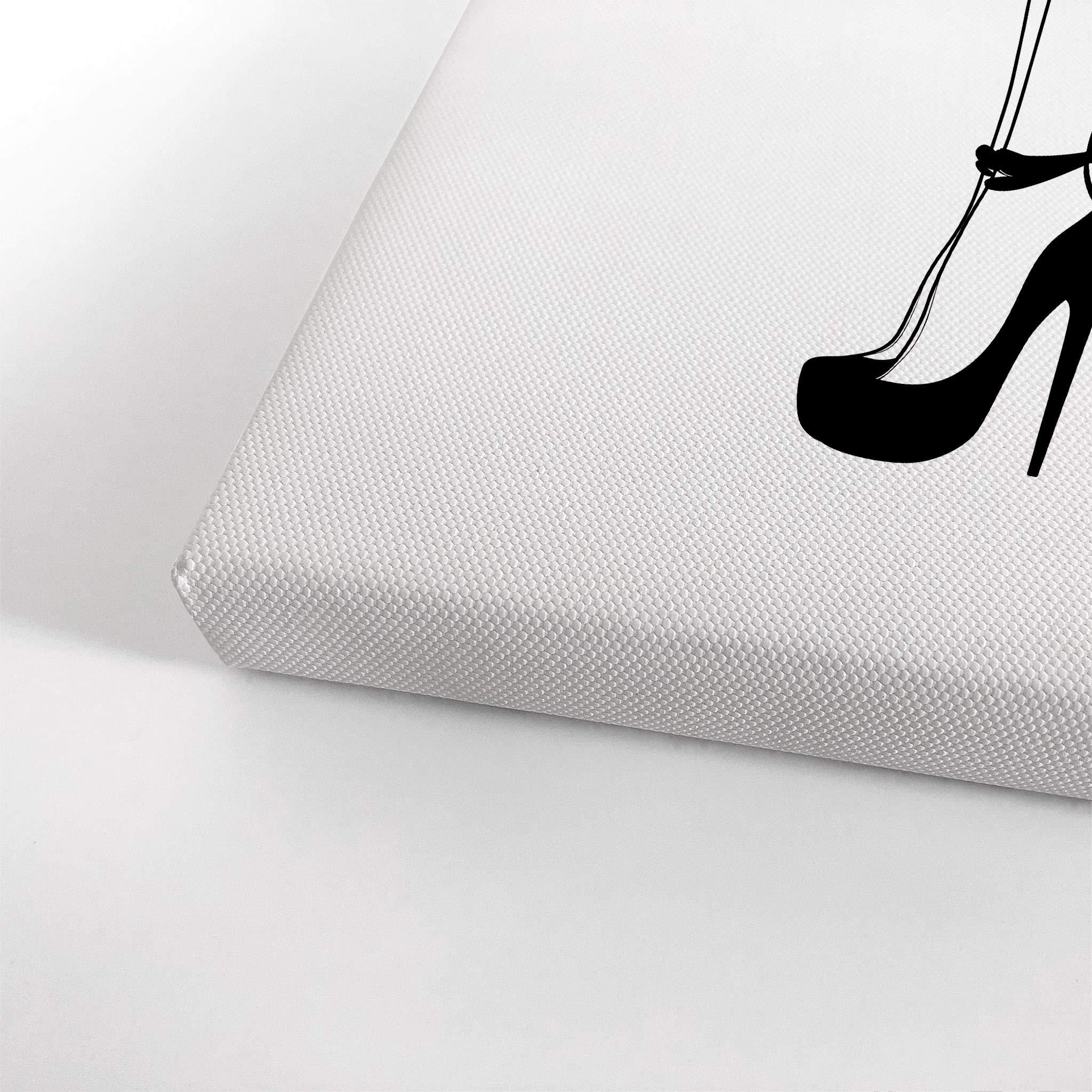 Smile Art Design 'Leave a Little Sparkle Wherever You Go' Quote High Heels Sketch Glam Fashion Canvas Print - Wall Art for Bathroom, Girls Room, Women's Dorm, Bedroom & Living Room Decor - Ready to Hang 36x24 Inches - Perfect for Home, Office & Gift Giving