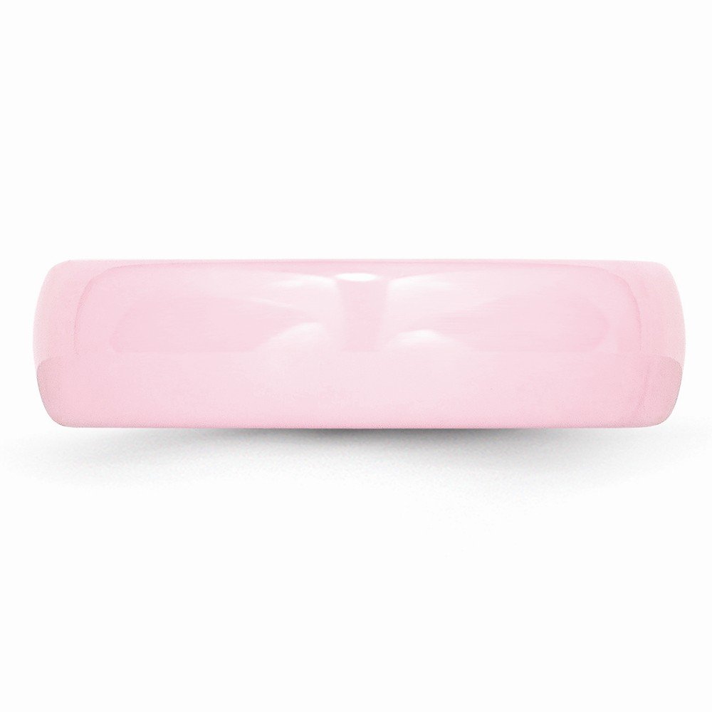 Lux Ceramic Pink 6mm Polished Wedding Band Ring for Women - Elegant & Durable Ceramic Jewelry for Engagement, Anniversary & Everyday Wear