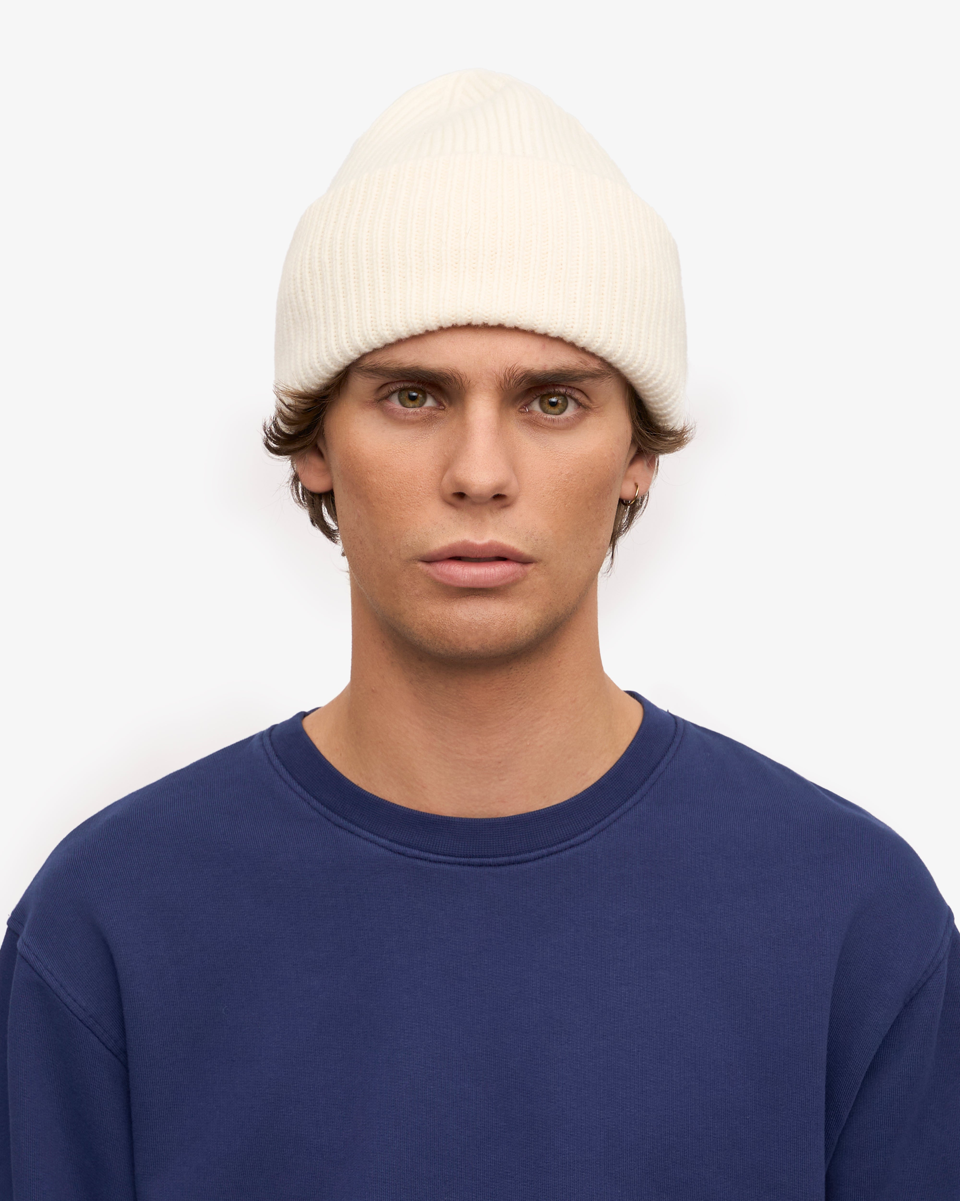 Premium Merino Wool Beanie Hat for Men & Women - Soft & Warm Winter Accessory - Optical White - Perfect for Skiing, Hiking & Outdoor Activities