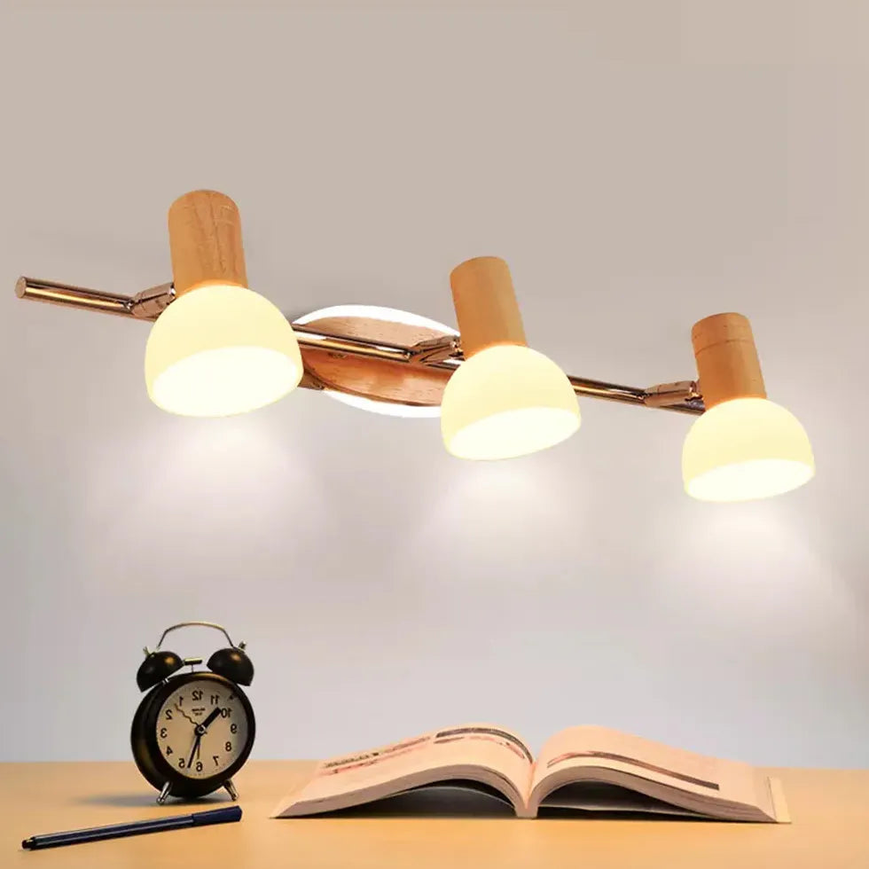 Natural Style Spot Wooden Wall Lights - Rustic Wooden Sconces for Bedroom, Living Room & Hallway - Handcrafted Wood Wall Lamp for Cozy Home Decor