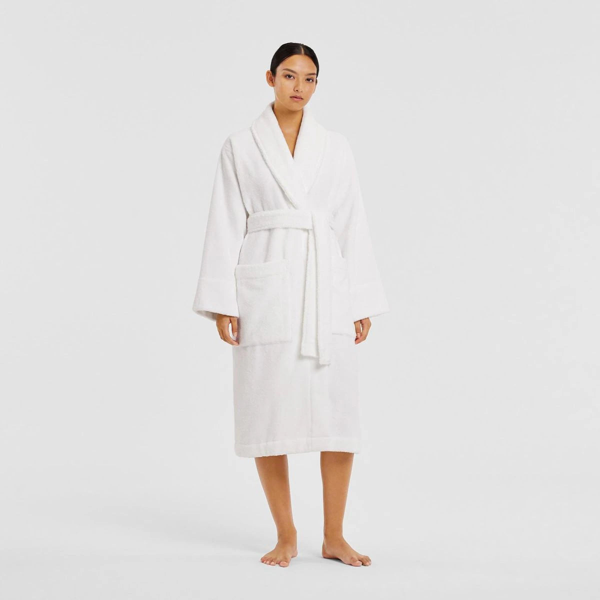 Sheridan AVEN Australian 100% Cotton Bath Robe - Soft & Absorbent White Bathrobe for Women & Men - Perfect for Spa, Hotel, and Home Relaxation