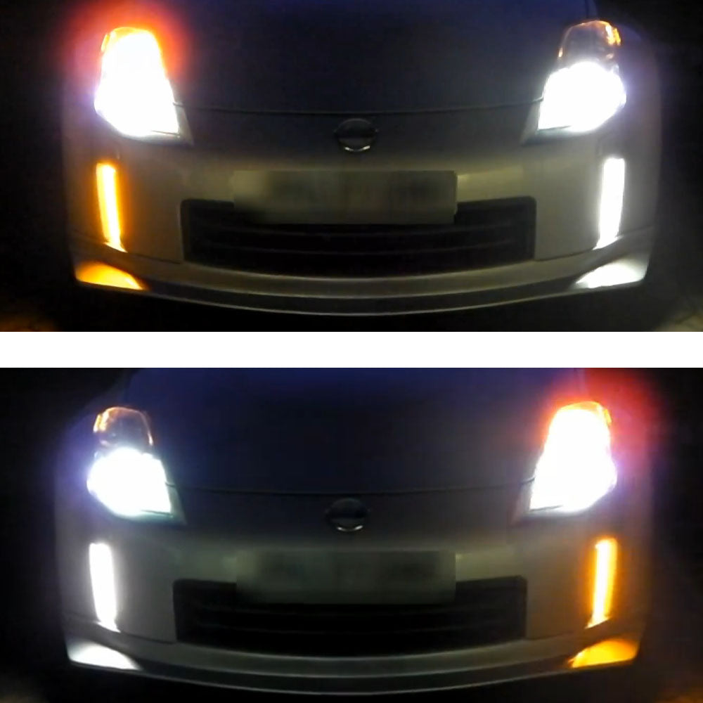 2006-2009 Nissan 350Z 370Z Style Switchback LED Daytime Running Lights & Turn Signals - DRL Fog Lights for Enhanced Visibility & Safety