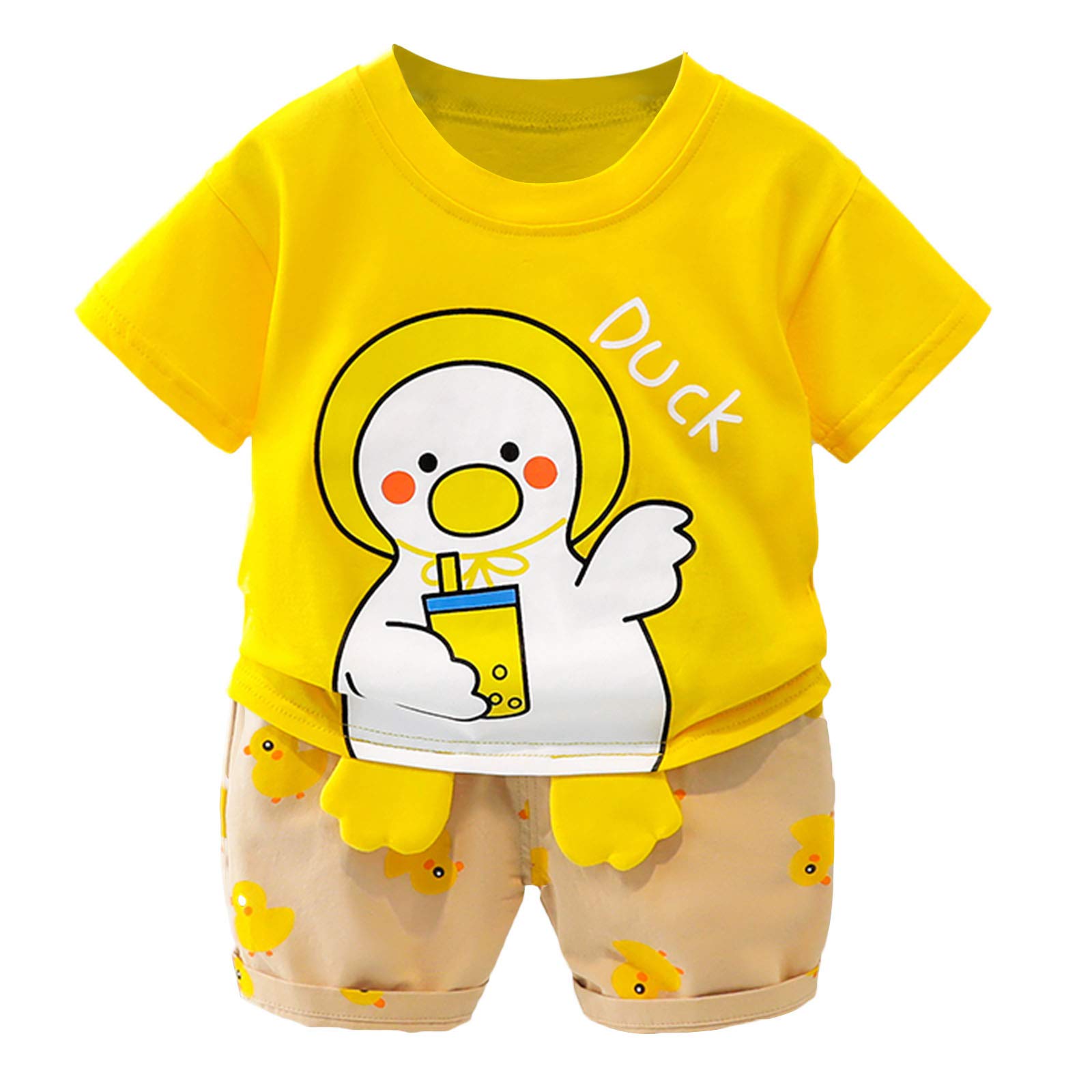Summer Baby Boys Girls Cartoon Animal Outfits Set - Playtime & Casual Wear