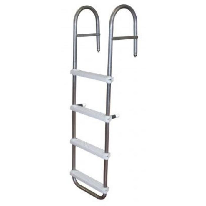 JIF Marine EPW 4 Step Boat Boarding Ladder - Heavy Duty Stainless Steel Folding Swim Platform Ladder for Boats, Yachts & Watercraft | Perfect for Docking, Swimming & Easy Water Access