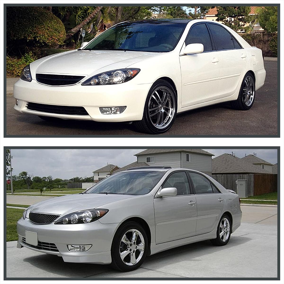 Spec-D Tuning Black Headlights for 2005-2006 Toyota Camry - Pair LED Headlight Assembly with Clear Lens (Left + Right) - Upgrade for Night Driving & Enhanced Style