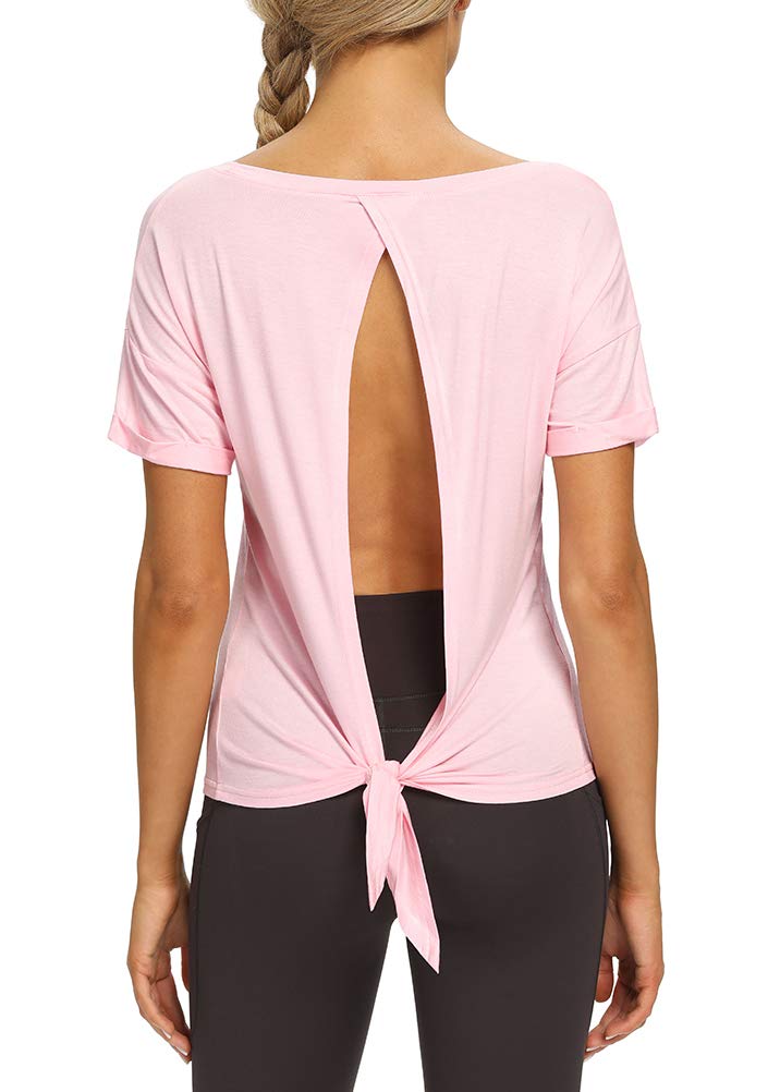Women's Workout Yoga Tops - Open Back Shirts with Adjustable Tie Back Tank Tops for Gym, Yoga & Running | Breathable & Comfortable Fitness Wear