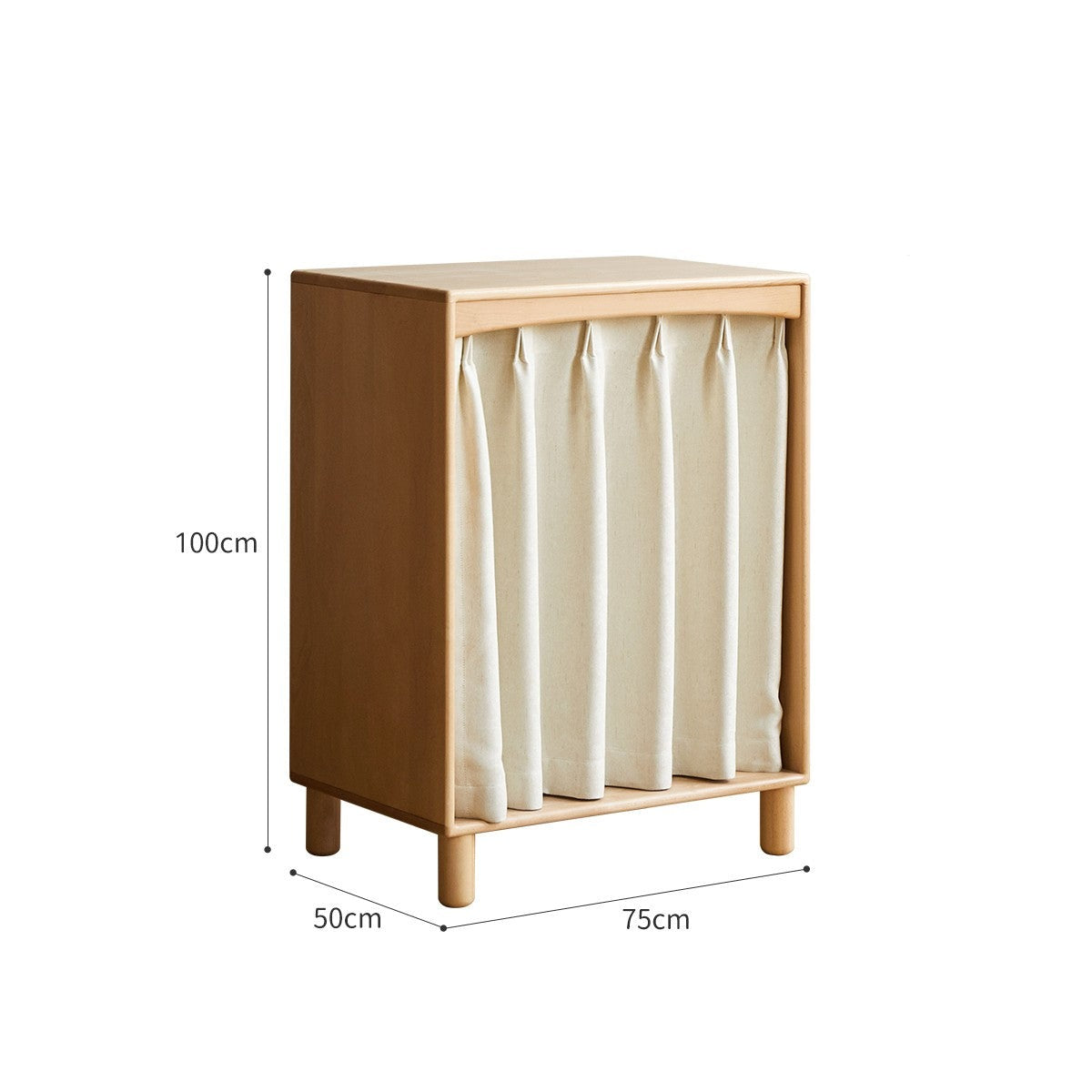 Solid Wood Beech & Rubber Kids Wardrobe - Multi-Functional Storage Cabinet for Bedroom, Nursery, and Playroom Organization