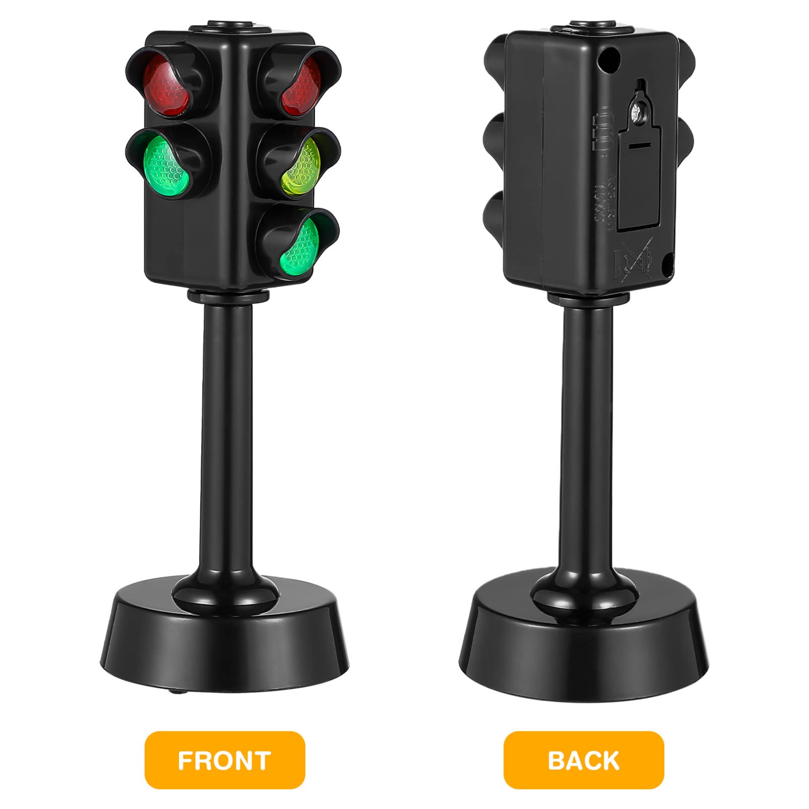 Toyvian 2-Pack Kids Traffic Light Toy with Sound & Light Simulation - Electronic Educational Stoplight Model for Children | Perfect for Road Safety Learning, Pretend Play & Classroom Teaching