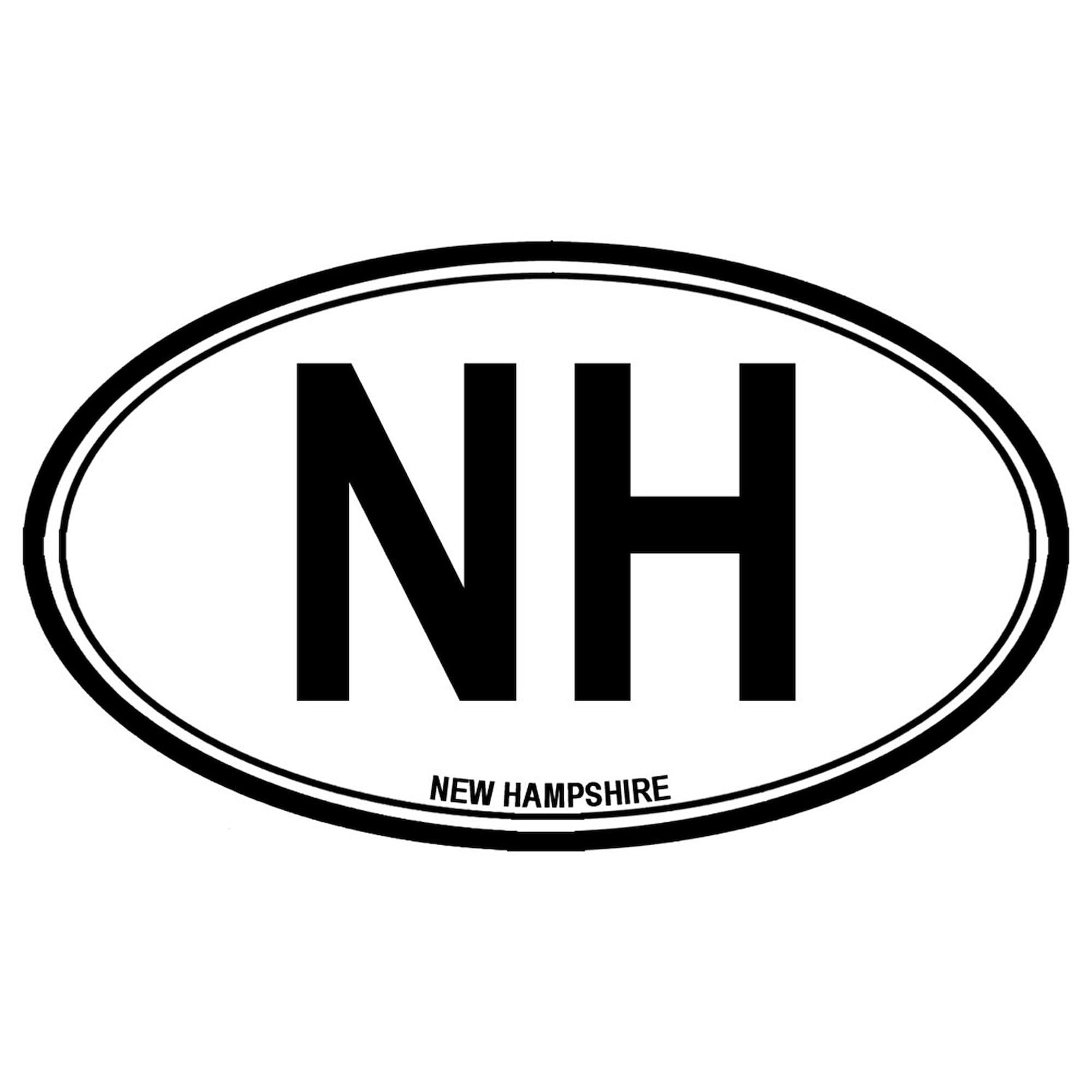 New Hampshire NH Euro Oval Car Bumper Sticker - Durable Vinyl Decal for Cars, Laptops, Windows - Show State Pride Anywhere!