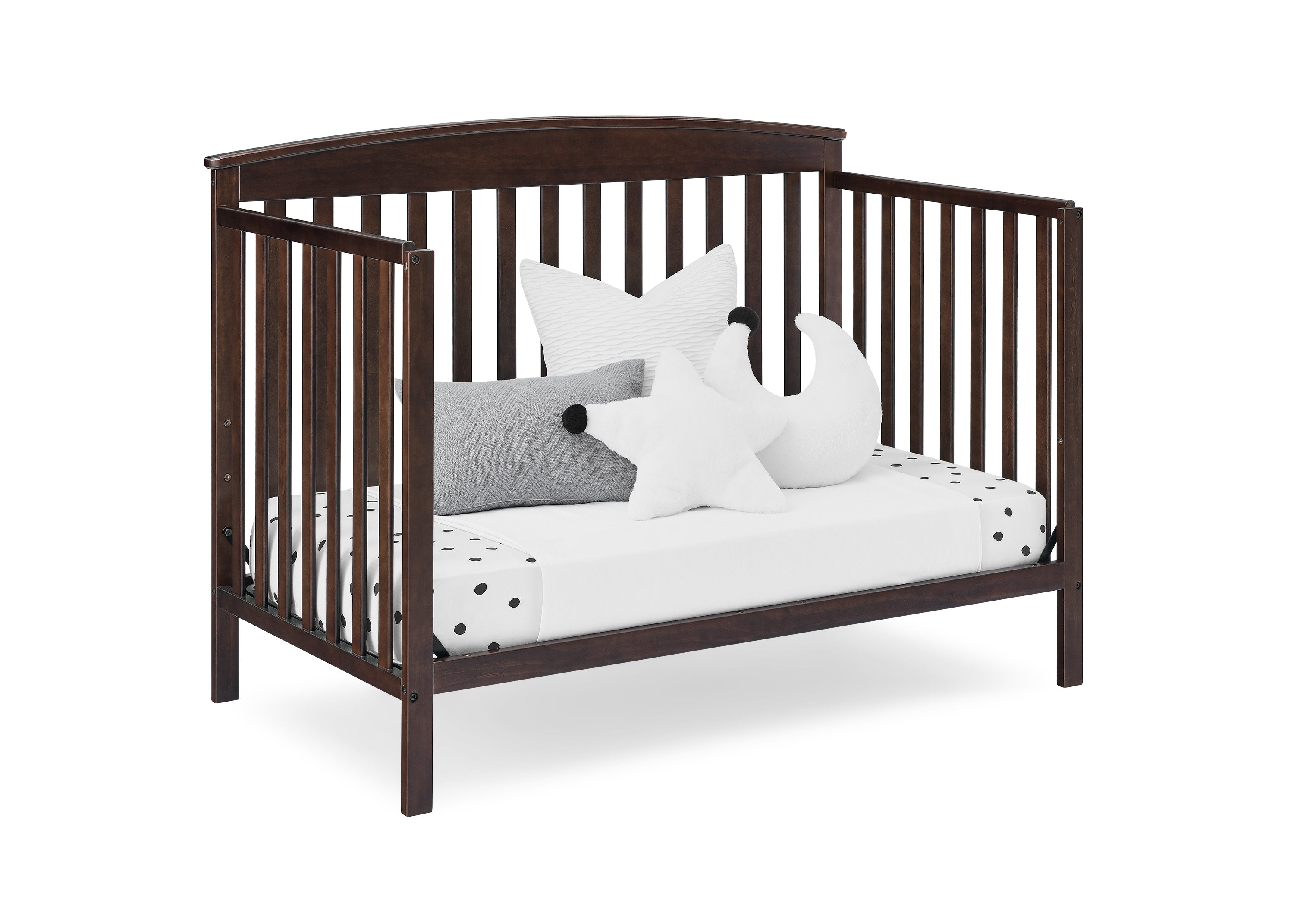 Hanover 6-in-1 Convertible Baby Crib with Mattress - Toddler Bed & Daybed Conversion - Nursery Furniture for Newborns to Teens - Perfect for Small Spaces & Growing Families