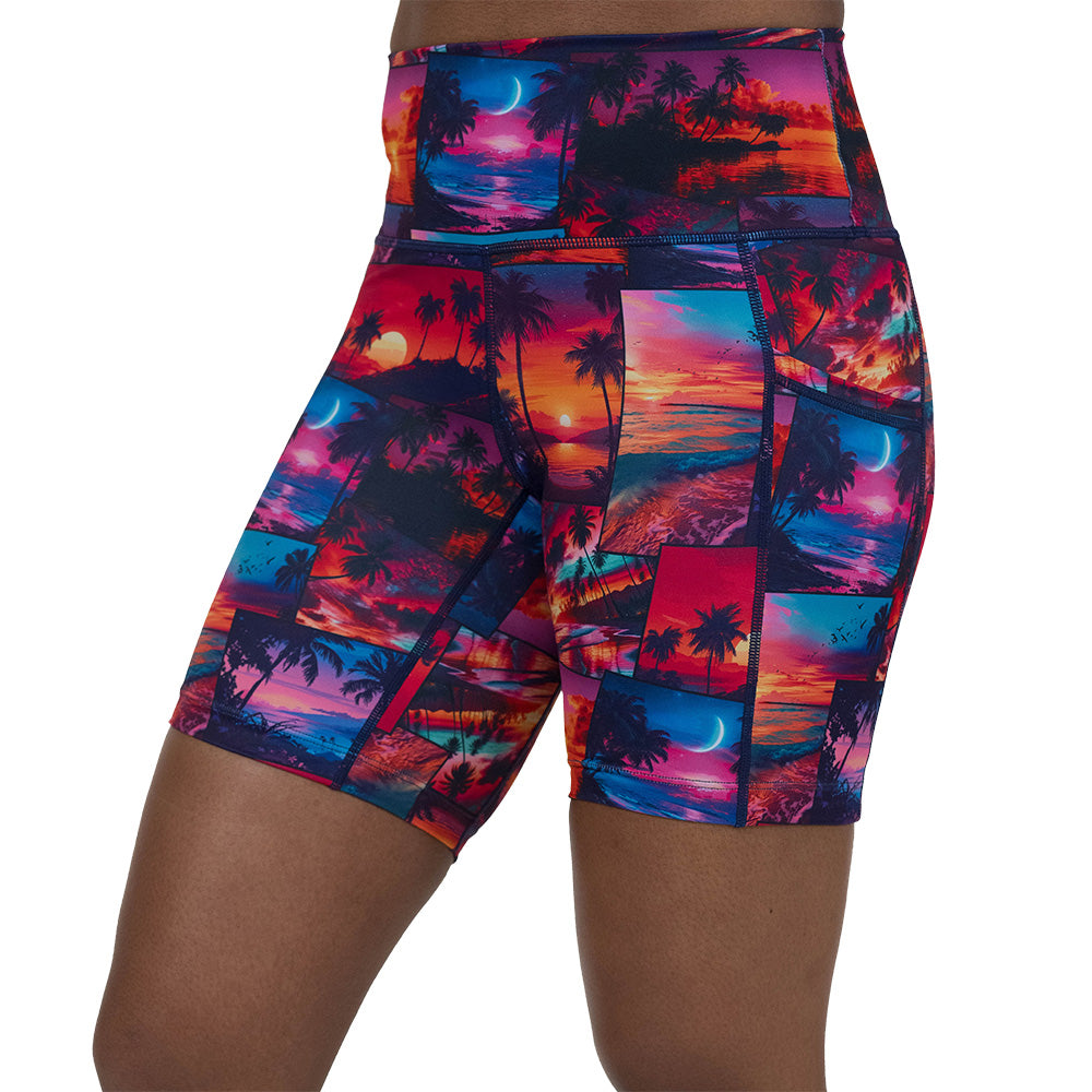 Sunset Snapshot Men's Casual Shorts - Lightweight Summer Beach Shorts for Outdoor Activities, Swimming, and Lounging