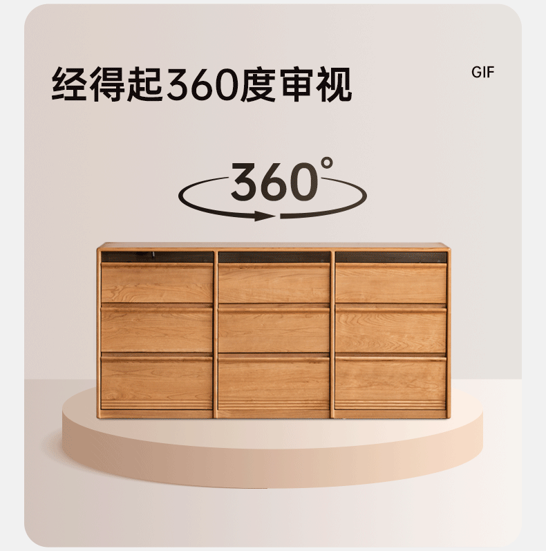 Solid Cherry Wood 9-Drawer Dresser - Stylish Storage for Bedroom, Living Room & Office Organization