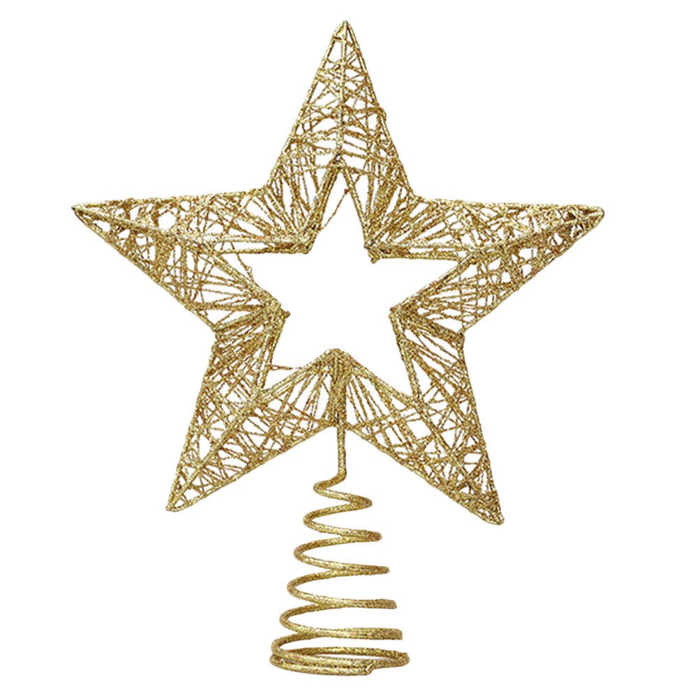 SEWACC Christmas Tree Topper - Rustic Iron Star Decoration for Holiday Home Decor, Hotels & Party Decorations | Perfect for Christmas Tree, Mantel & Festive Table Centerpieces