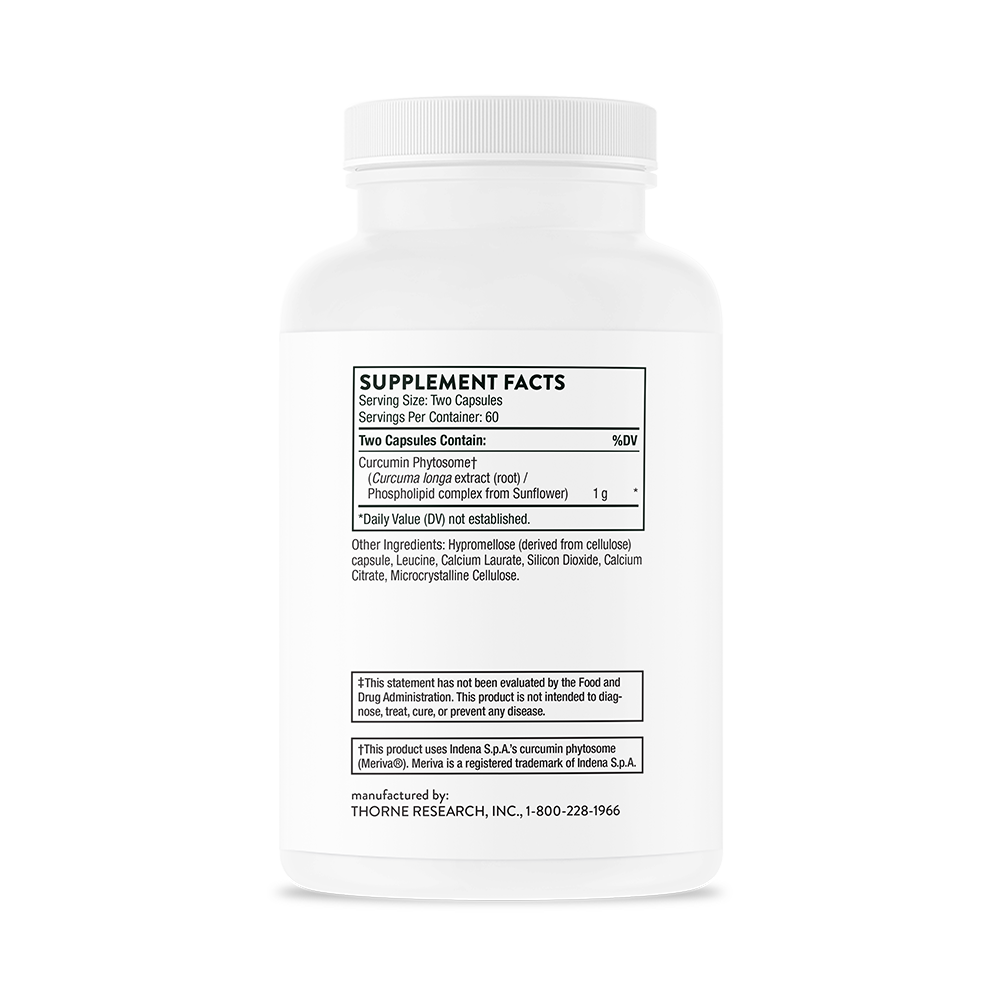 Thorne Curcumin Phytosome 1000mg - NSF Certified for Sport (SF814N) - Supports Joint Health & Recovery - Ideal for Athletes & Active Lifestyles